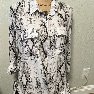 Snakeskin Long sleeved button up Top